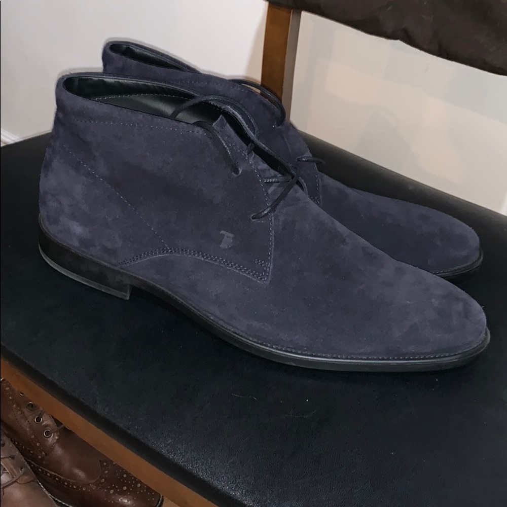 Tods blue suede chukka boots